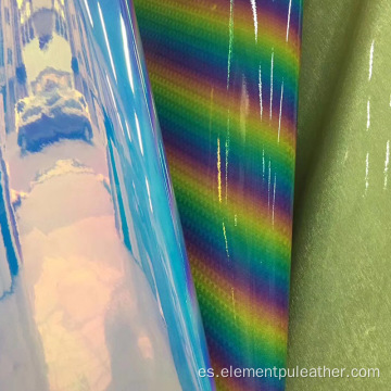 0,6 mm reciclado brillante espejo sintético charol PU cuero